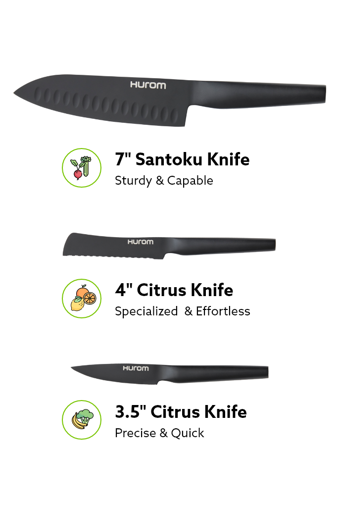 Fruit & Vegetable Knife Set, Matte Black